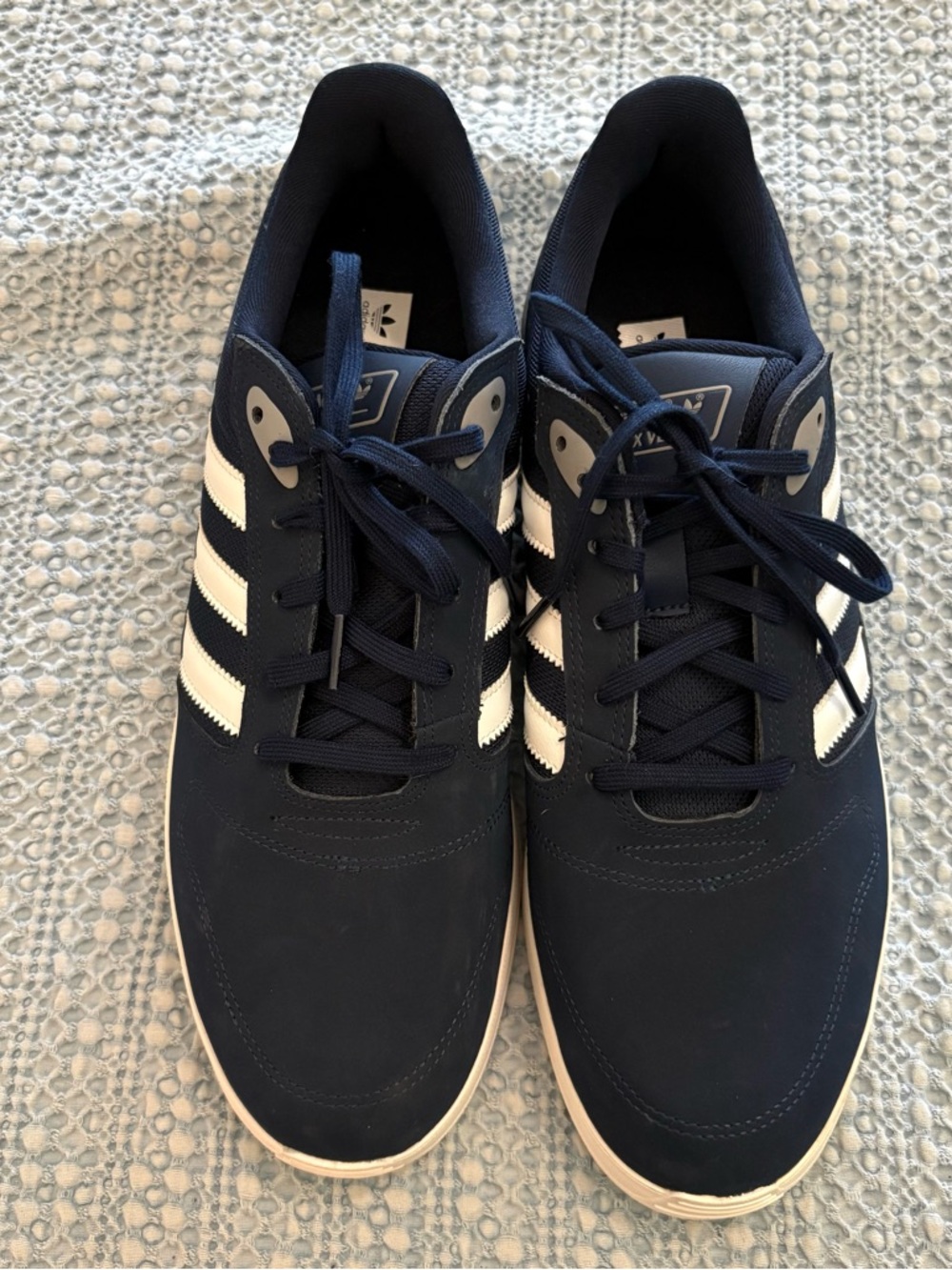 Adidas Navy and White Men's Low-Top Suede ZX VLC Sneakers Sz 11.5